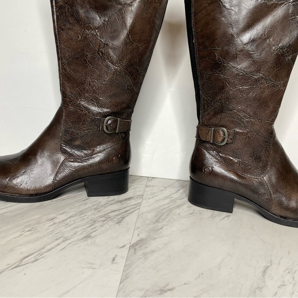 Born Gibb Knee High Wide Calf Brown Leather Boot 7 1/2 M - Picture 10 of 16